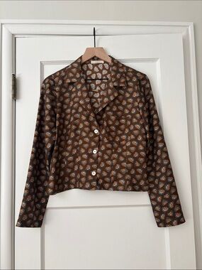 Doen silk paisley blouse, like new, S